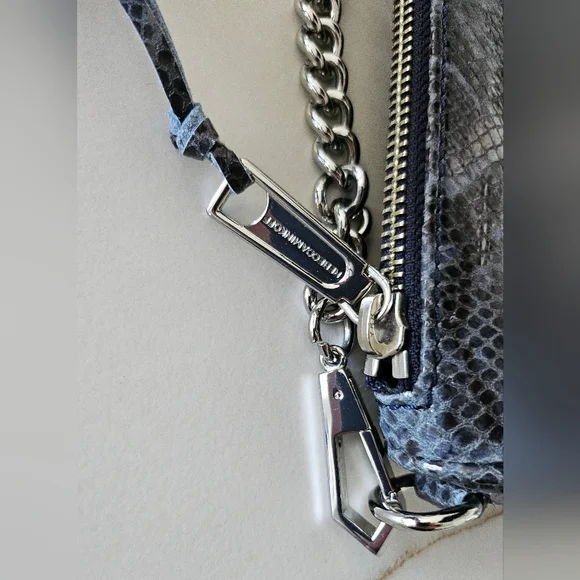 Rebecca Minkoff Sunday Blue Snake Mini Bag Leather - Picture 8 of 16